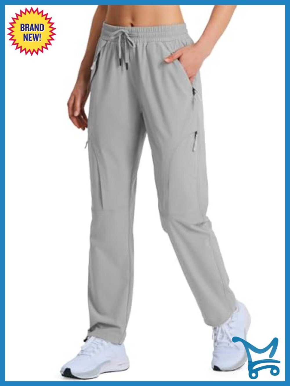 Lightweight Hiking Cargo Safari Pants with 5 Zipper Pockets